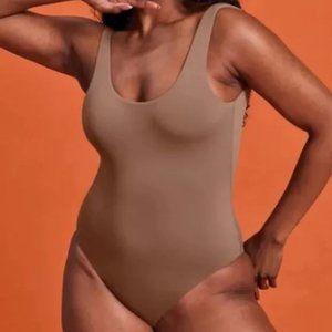 Girlfriend Collective Whidbey Equator Cedar Brown One Piece Swimsuit Bodysuit